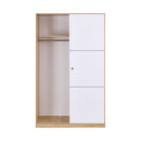 Armadio 2 Ante Scorrevoli 120x48x200 cm in Legno Rovere e Bianco