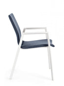 Set 4 Sedie da Giardino 55,5x60x83h cm con Braccioli Odeon Bianco Denim