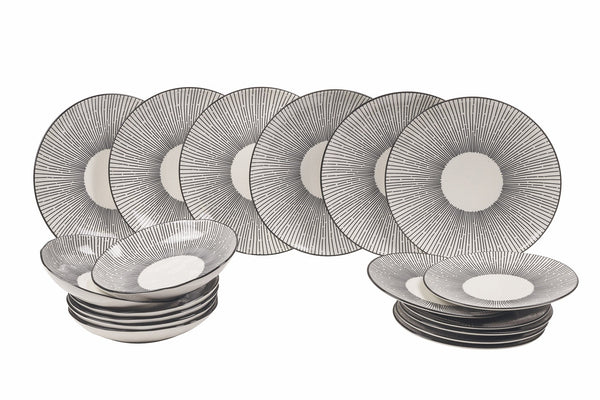 online Servizio Piatti 18 Pezzi in Gres Villa d'Este Home Tivoli White Mamba