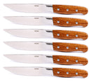 Set 6 Coltelli da Bistecca Lama Seghettata Manico in Legno Aconcagua