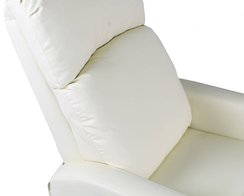 Poltrona Relax Manuale Reclinabile in Similpelle Vandi Panna