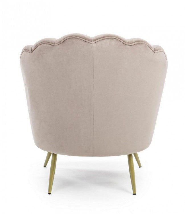 Poltrona Giliola in Tessuto effetto Velluto Grigio