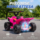 Quad Elettrico per Bambini 18-48 Mesi 6 V 2 km/h 67x38,5x43 cm con Marce Avanti Portata 25 kg in PP e Acciaio Fucsia      