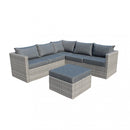 Salotto Angolare Argentina con Cuscini in Wicker Grigio