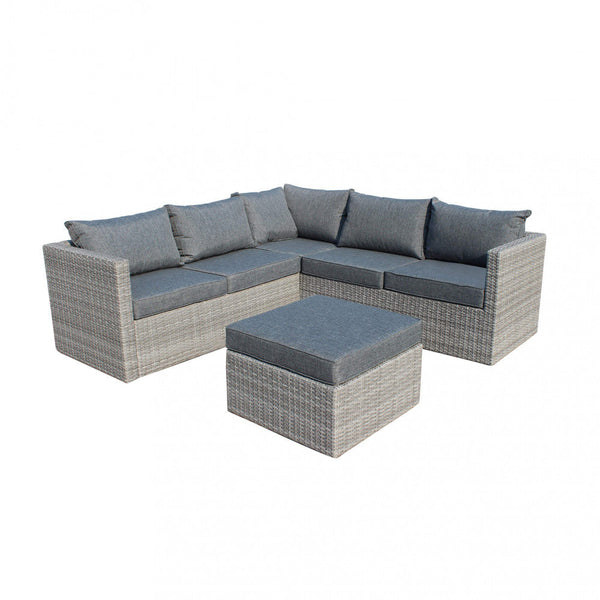 Salotto Angolare Argentina con Cuscini in Wicker Grigio prezzo