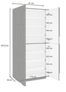 Scarpiera 4 Ante Battenti 81,2x39,2x167,6 cm Ping Bianco Lucido