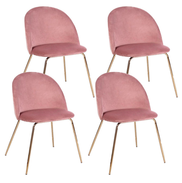 Set 4 Sedie 49x55x77h cm Tanya Velluto Rosa acquista
