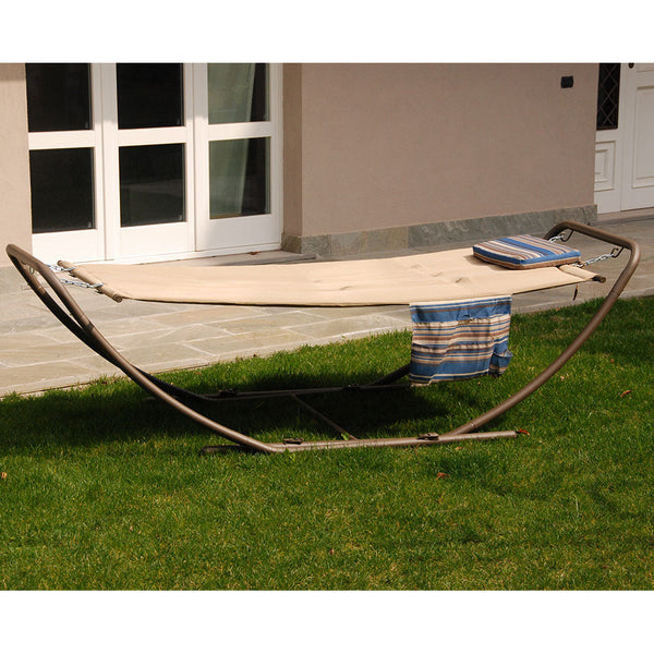 Amaca Prendisole Pieghevole Struttura in Ferro Verniciato Telo in Poliestere Tortora acquista