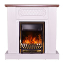 Camino Elettrico da Pavimento 101x100x30 cm Effetto Fiamma 2000W Asoli & Meridian Bianco/noce