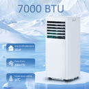 Condizionatore Portatile 7000 BTU Unità 4-in-1 con Raffreddamento Deumidificatore Ventilatore Modalità Notte Bianco      