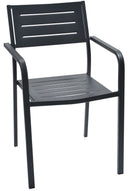 Set 4 Sedie da Giardino 54x58x84 cm in Acciaio con Braccioli RD Italia Dorio Antracite