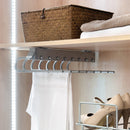 Porta Pantaloni Estraibile per Armadio Montaggio a Sinistra in Acciaio e Plastica Emuca Grigio Metallizzato