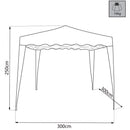 Gazebo Pieghevole 3x3 m in Acciaio Tortora