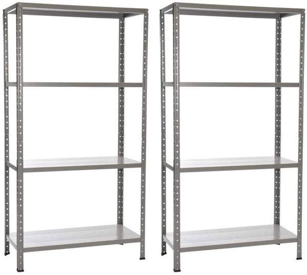 Set 2 Scaffali in Metallo 4 Ripiani 90x40x170 cm Grigio prezzo