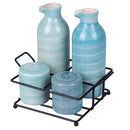 Menage Set Olio Aceto Sale e Pepe  350 ml in Gres VdE Tivoli 1996 Shades Ocean