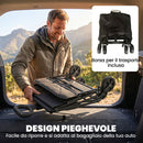 Carrello da esterno 114x46x92 cm Capacità 72L Pieghevole con Manico Regolabile in Acciaio e Tessuto Oxford Nero      