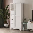 Mobile 4 Cassetti 5 Ripiani 164,5x77x29,6 cm in MDF Yada Bianco