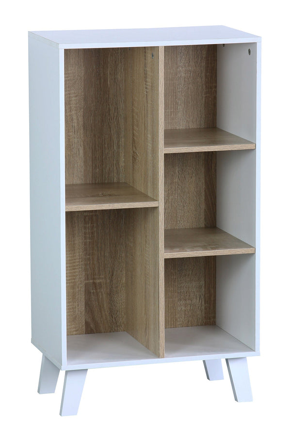 Libreria 5 Ripiani 50x30x90 cm in Pannello Truciolare Bianco/Sonoma sconto