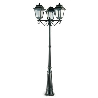 Lampada Palo Alto Tre Luci per Giardino Colore Nero per Esterno Linea Maxi Quadrata Livos online