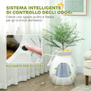 Lettiera Chiusa per Gatti a Forma di Vaso 50x48,5x58,7 cm in ABS e Acciaio Inox Bianco   