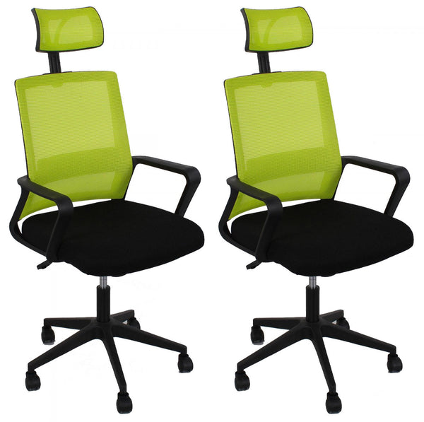 Set 2 Sedie da Ufficio Direzionale 58x126x50 cm in PU Lime prezzo