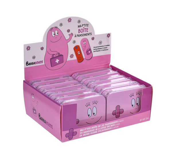 acquista Set 12 Box Barbapapà per Bambini con 24 Cerotti Ciascuno 2 Misure in Metallo