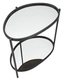 Tavolinetto Maycos 53,3x36,8x58,4 cm in Ferro e Specchio Nero