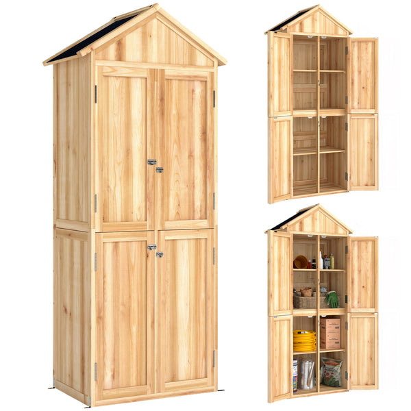 prezzo Armadio da Esterno per Attrezzi 82x50x190 cm con Ripiani Rimovibili in Legno di Abete Naturale