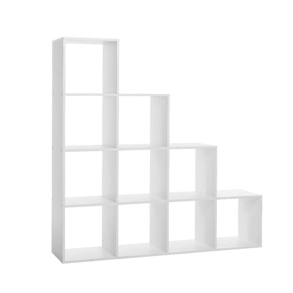Libreria a scala 140x33x140 cm 10 cubi Udine 2 bianco sconto