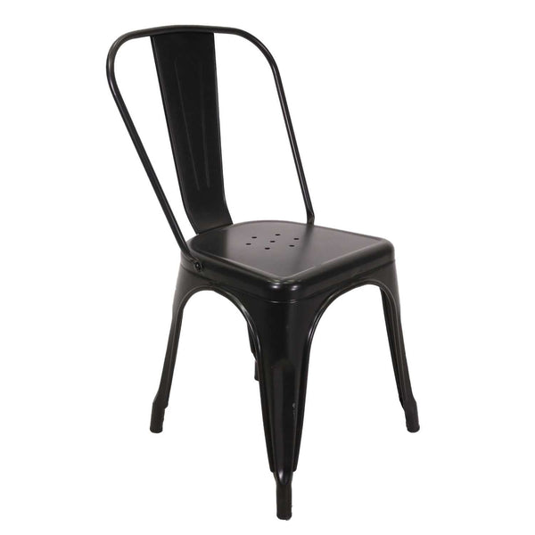Sedia New Bristol 43x43xh45/84 cm in Ferro Nero sconto