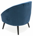 Poltrona Imbottita in Velluto con Gambe in Legno Soriani Blu