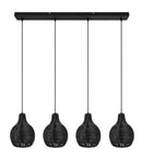 Lampada a Sospensione da Interno Attacco E14 in Tessuto Nero