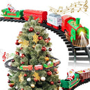 Trenino per Albero di Natale Ø89 cm con Supporto Luci e Suoni in Plastica Rosso e Bianco      