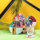 Set 6 Sottobicchieri 10x10x1 cm  in Ceramica VdE Tivoli 1996 Parrot