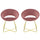 Set 2 Sedie Vintage 58x64x83 cm in Tessuto Effetto Velluto Greta Rosa antico
