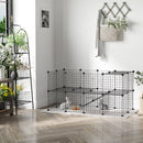 Recinto per Roditori Topini Criceti Recinzione Rete Gabbia 36 Pezzi 146x73x73 cm  Nero