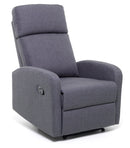 Poltrona Relax Reclinabile Manuale in Tessuto Blu