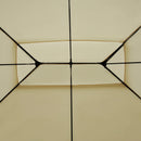 Gazebo da Giardino 3x4m con Tende in Acciaio e Poliestere Bianco e Crema