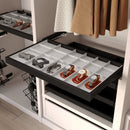 Kit Cassetto Organizzatore e Telaio per Armadio 900 mm in Alluminio e Plastica Emuca Grigio Pietra