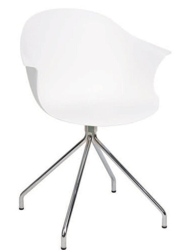 Sedia Moderna 53x61,5x80 cm in Metallo e Polipropilene Bianco sconto