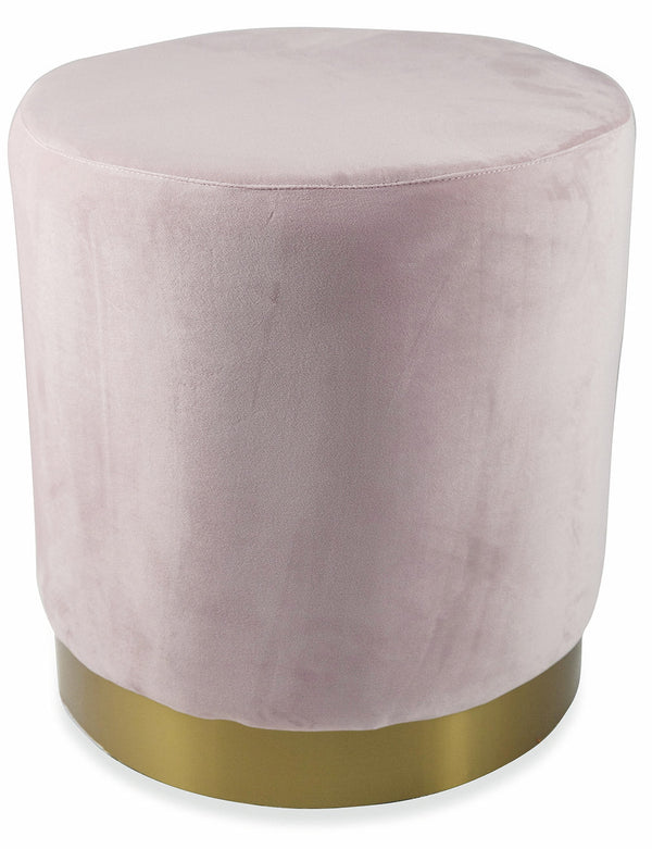 Pouf Poggiapiedi Ø47x50 cm in Velluto Soriani Rosa Cipria acquista