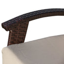 Divano 2 Posti da Giardino 120x63x77 cm in Rattan con Cuscini Marrone e Cachi