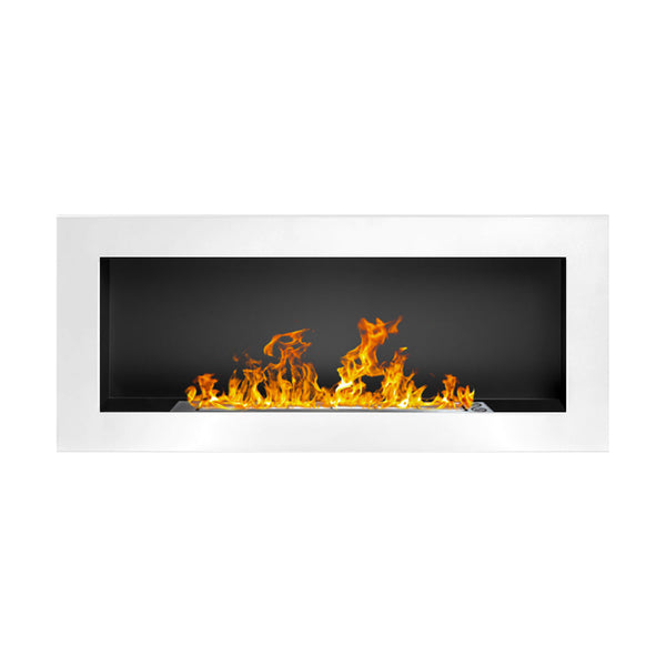 Camino a Bioetanolo da Parete o Incasso 90x12x40 cm Lucca Bianco sconto