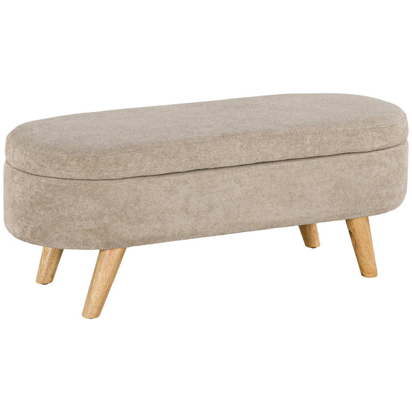 prezzo Panca Fondo Letto Imbottita con Vano Contenitore 110x40x43 cm Beige