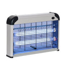 Zanzariera Elettrica 2 Lampade LED 20W Argento e Nero