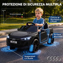 Macchina Elettrica per Bambini 12 V Audi A5L 101x55x43 cm con Telecomando Batteria al Litio e 2 Motori in PP Nero      