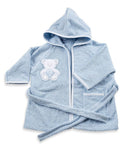 Accappatoio per Neonati 0-6 Mesi 50x30x2 cm in Spugna di Cotone Peluche Azzurro
