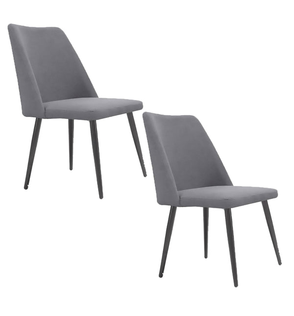 acquista Set 2 sedie Imbottite 48x58x92 cm In Tessuto Enjoy Lux Alexia Grigio Chiaro
