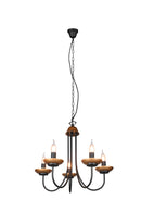 Lampadario Sospeso da Interno Attacco E14 in Metallo Nero Opaco