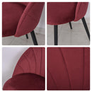 Set 2 Sedie Imbottite 50x54x79 cm in Velluto  Bordeaux
